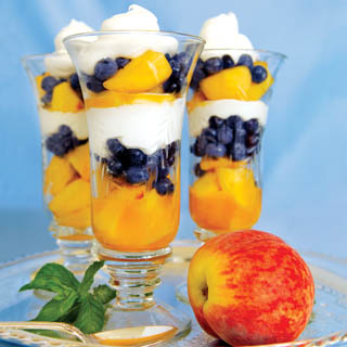 Colorful Peach Parfaits recipe